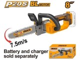 Fierastrau de mana cu lant 20V, 20cm, motor brushless, fara baterie, INGCO CGSLI2085