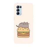 Husa compatibila cu Oppo A55, Viceversa, model Pusheen Burger, Silicon, TPU, Transparent, Carcasa