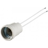 Fasung Dulie E27 cu cabluri 0.15m max. 100W 250V AC alb GOOBAY