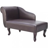 vidaXL Șezlong, maro, piele ecologică 242404