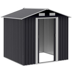 Casuta/magazie/sopron de gradina pentru depozitare unelte, otel, negru, 195x153x188 cm