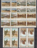 ROMANIA 1977 LP 933 CENTENARUL INDEPENDENTEI DE STAT BLOCURI DE 4 TIMBRE MNH, Nestampilat