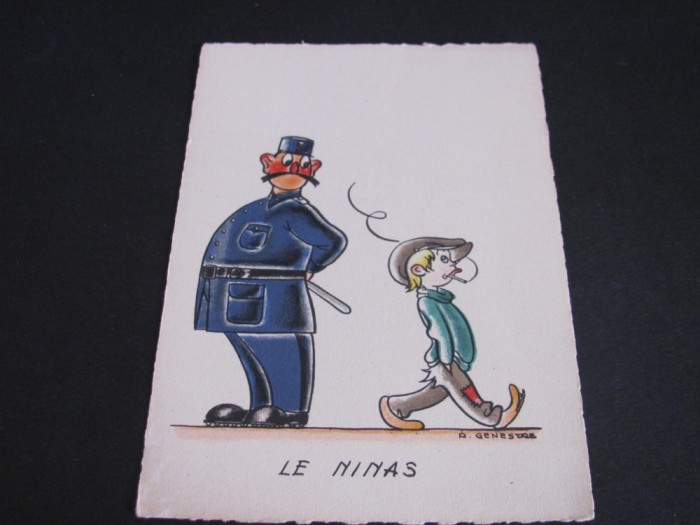 Carte Poștală Umoristică Vintage Franța &ndash; &quot;Le Mimas&quot;, Ilustrație R. Genestoux