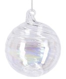 Cumpara ieftin Set 8 globuri brad Craciun sticla transparent irizat Spiral &Oslash; 10 cm