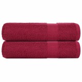 VidaXL Prosoape de m&acirc;nă 2 buc Bordeaux 50x100 cm 360 g/m&sup2; 100% bumbac