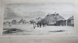 Auguste Raffet litografie 1837 Carantina din Sculeni, Basarabia, Moldova, Iasi, Istorice, Cerneala, Realism