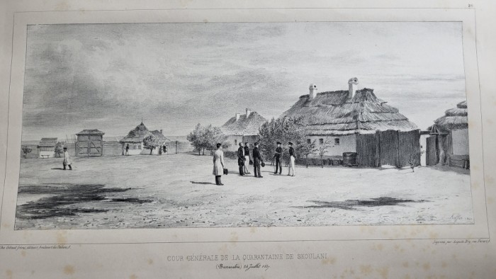 Auguste Raffet litografie 1837 Carantina din Sculeni, Basarabia, Moldova, Iasi