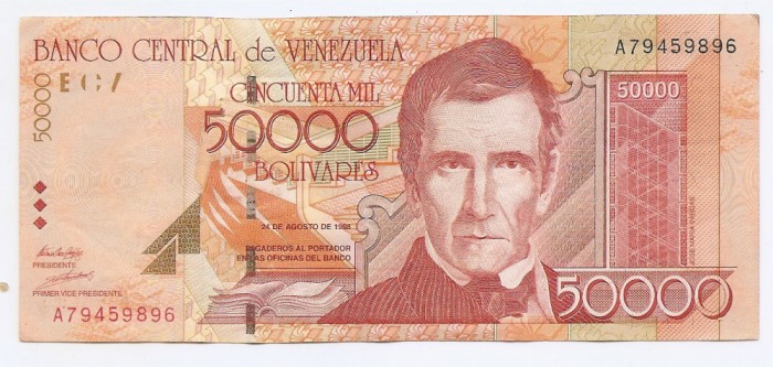 Venezuela 50.000 Bolivares 24.08.1998 - A79459896, P-83
