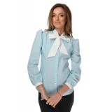 Camasa dama office bleu cu funda alba
