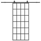Cumpara ieftin Usa glisanta cu set de feronerie neagra 90x205 cm Sticla ESG