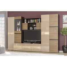 LIVING GLAMUR WENGE+NUC 300x57x198CM