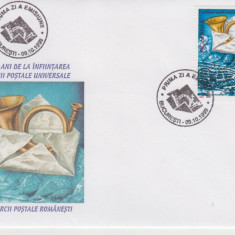 FDCR - Ziua marcii postale romanesti - 125 ani UPU - LP1492 - an 1999