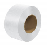 Banda de Legat PP Alba, 8mm x 4500m, Grosime 0.55 mm, Greutate Rola 22 Kg - Banda Polipropilena pentru Ambalare si Paletizare, Banda pentru Ambalare M, Brandpaper