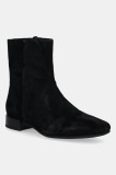 Vagabond Shoemakers cizme din piele &icirc;ntoarsă MONA culoarea negru, cu toc plat, 5955-040-20