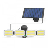 Reflector solar cu senzor de mișcare - cu unitate solară prin cablu - 8 LED-uri