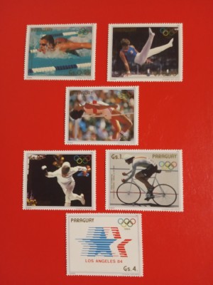 PARAGUAY, SPORT LOS ANGELES - SERIE COMPLETĂ MNH foto