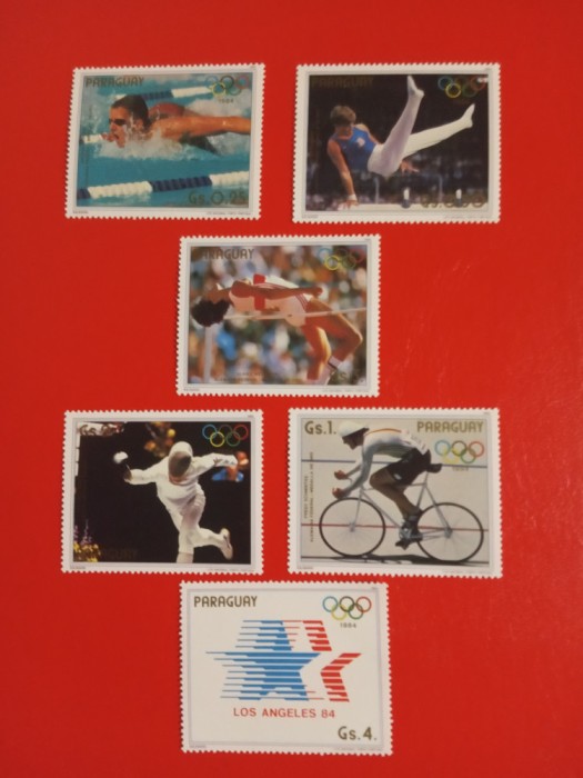 PARAGUAY, SPORT LOS ANGELES - SERIE COMPLETĂ MNH
