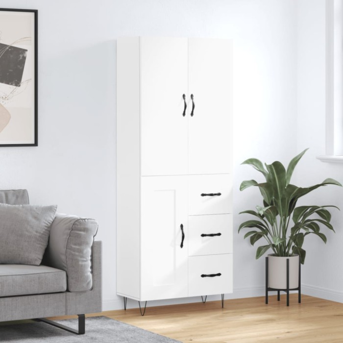 vidaXL Dulap &icirc;nalt, alb, 69,5x34x180 cm, lemn compozit 3198105