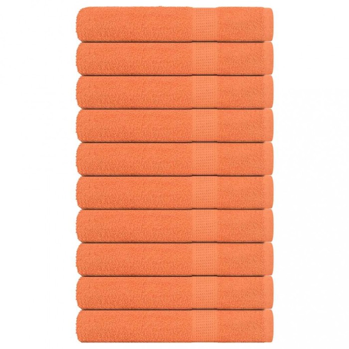 vidaXL Prosoape pentru saună 10 buc Portocaliu 360 g/m&sup2; 100% bumbac 136913