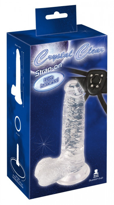 Strapon Crystal Clear, Chilot cu Dildo Transparent