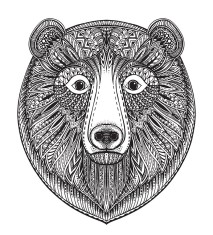 Sticker decorativ, Urs, Negru, 70 cm, 1160ST foto