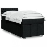 VidaXL Pat box spring cu saltea, negru, 100x200 cm, textil 3286988