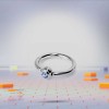 Piercing Ureche Circular Argintiu 1.2x8 cu Piatra Albastra - Otel Chirurgical, Spranceana, San, Intim