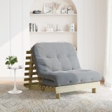 Cumpara ieftin Canapea futon cu saltea, 100x206x11 cm, lemn de pin tratat