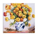 Cumpara ieftin Tablou 3D flori, Vaza cu galbenele pictat manual, 50x50cm ulei pe panza, Valentin Pop