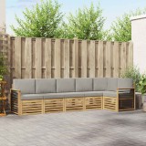 vidaXL Set de canapele de exterior 6 pcs Alb și gri deschis 3391926