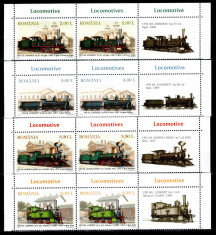 Romania 2011, LP 1912 + 1912 b, Locomotive, straifuri cu viniete dreapta, MNH! foto