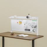 Schreibtisch-Organizer Virvik zum Anklemmen 117x73 cm Stahl Wei&szlig; [en.casa]