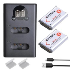 Set 2 acumulatori NP-BX1 + incarcator dublu Sony HX50 HX60 WX300 RX100 RX1 HX300