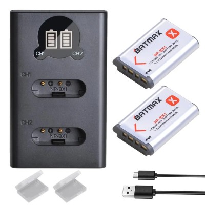 Set 2 acumulatori NP-BX1 + incarcator dublu Sony HX50 HX60 WX300 RX100 RX1 HX300 foto