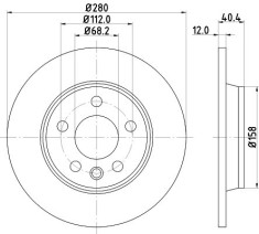 Disc frana OPEL ASTRA F Hatchback (53, 54, 58, 59) (1991 - 1998) KRIEGER 0950004248