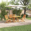 VidaXL Set de mese pentru grădină Manual 5 pcs Lemn natural Mediu Lemn