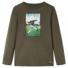 Tricou pentru copii cu m&acirc;neci lungi, kaki, 140 12738, vidaXL