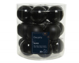 Cutie cu 18 globuri asortate Baubles, Decoris, &Oslash;4 cm, sticla, negru