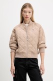 Tommy Jeans geacă bomber culoarea bej, de tranziție, DW0DW21631