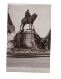Foto tip CP Cluj-Napoca, grupul statuar Matei Corvin, Alb-Negru, Romania de la 1950, Cladiri