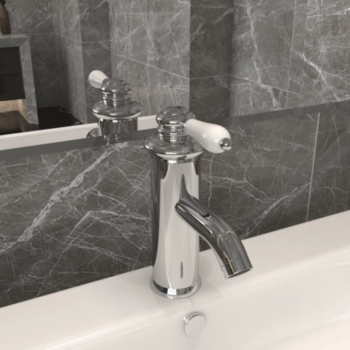 vidaXL Robinet chiuvetă de baie, finisaj cromat, 130x180 mm