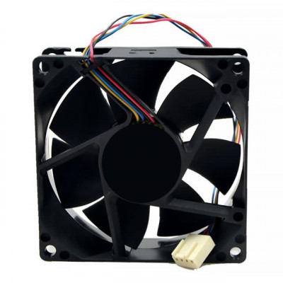 Ventilator Carcasa PWM 12V, 80mm, 4 fire, mufa FAN 4 pin, silent, negru foto