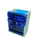 Distribuitor conexiuni 4 poli cu 7 gauri 100A 500V 65x51x88mm prindere pe sina DIN