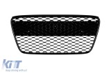 Grilaj Gloss Black &icirc;n stil RS, potrivit pentru Audi R8 2013-2015, cu cadru Gloss Black Performance AutoTuning