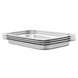 VidaXL Recipiente Gastronorm 4 buc. GN 1/1 40 mm oțel inoxidabil