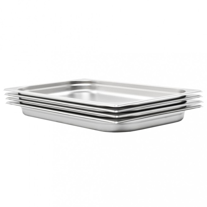 vidaXL Recipiente Gastronorm 4 buc. GN 1/1 40 mm oțel inoxidabil 50879