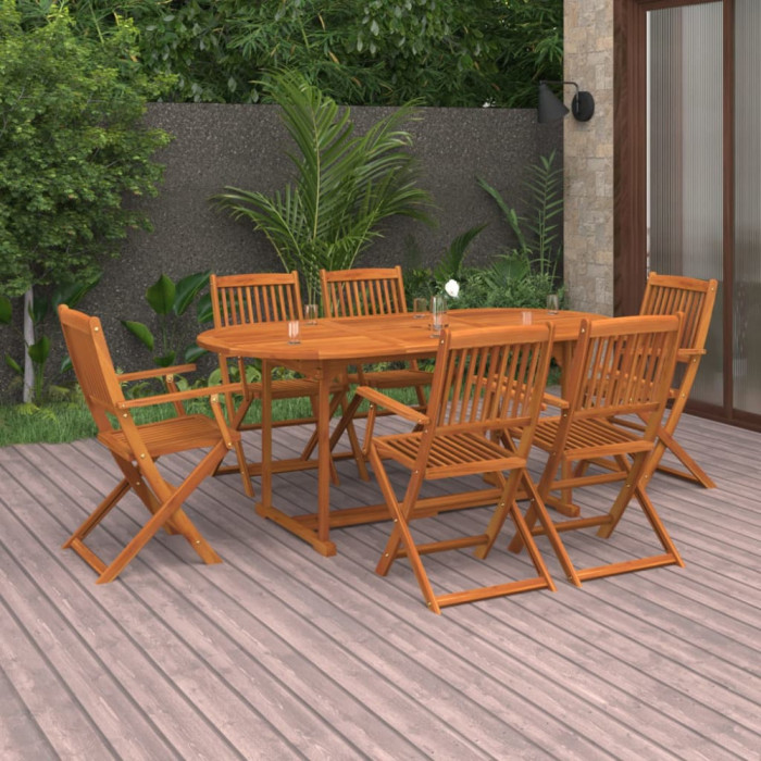 Gossi set mobilier de gradina 7 piese 180x90x75 cm, lemn masiv acacia