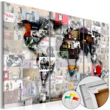 Cumpara ieftin Tablou din plută - Modern World&#039;s Map [Cork Map] 90x60 cm