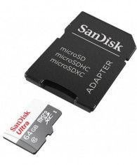 Micro secure digital card sandisk 64gb clasa 10 reading speed: foto