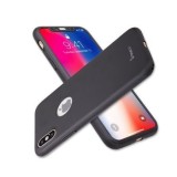 Husa iPhone X iPaky 360 Negru + Folie Sticla Full Cover